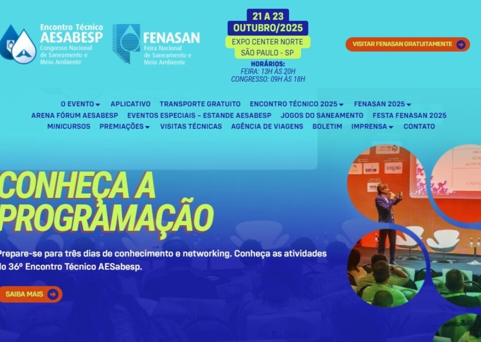 Boletim do Saneamento estará presente na Fenasan – Feira Nacional de Saneamento e Meio Ambiente – dias 21 a 23 de outubro